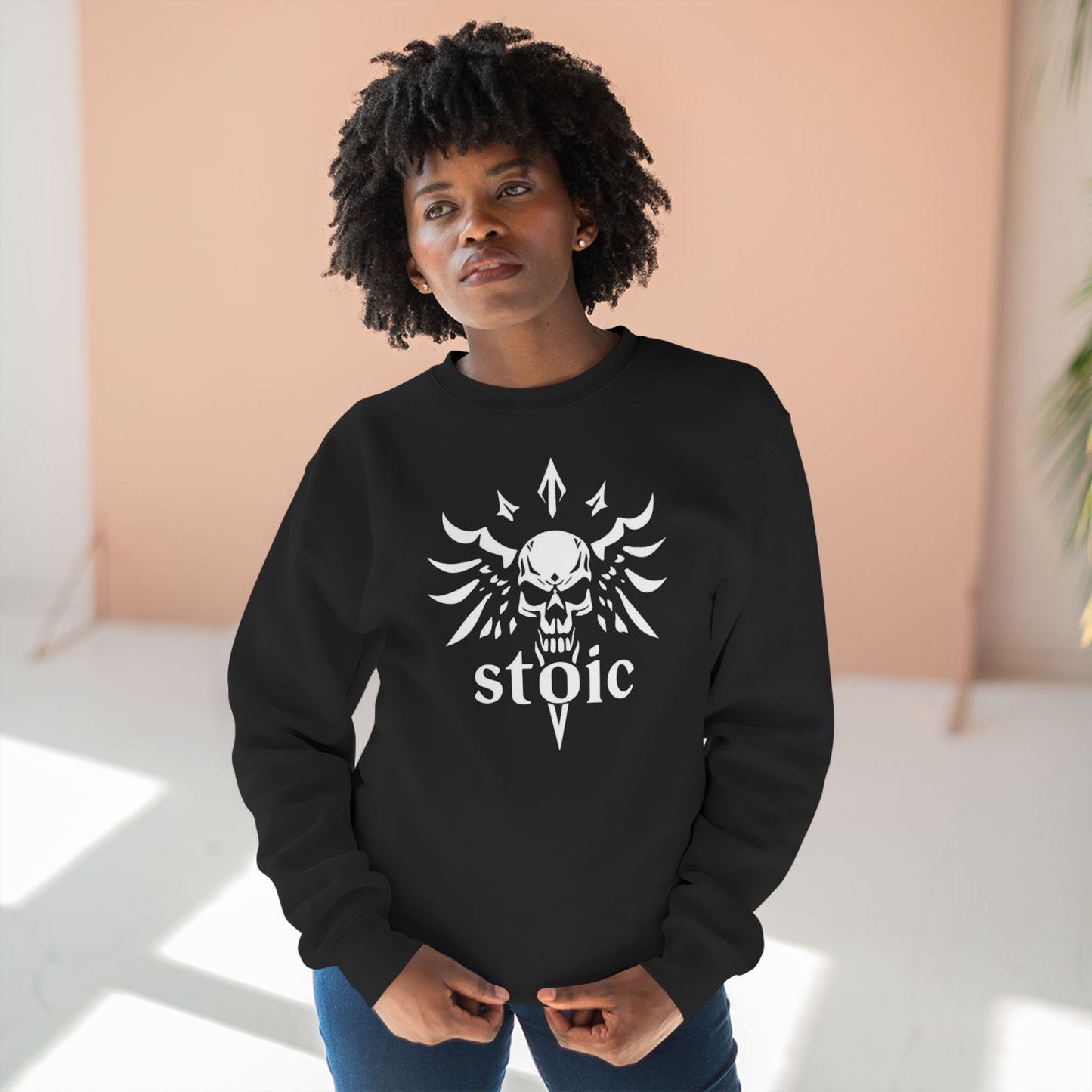 Stoic Quote Unisex Crewneck Sweatshirt: Seneca - "He Who Is Brave Is Free"