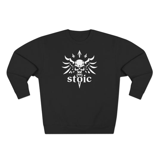 Stoic Quote Unisex Crewneck Sweatshirt: Epictetus - "Man Is Not Worried So Much By His Real Problems So Much As His Imagined Anxieties Of Real Problems"